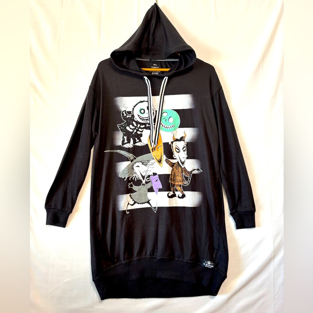 DISNEY The Nightmare Before Christmas Black Hooded Sleepwear Size Medium